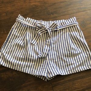 Paper bag waist shorts